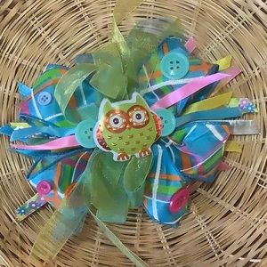 Plaid with Owl hairbow for Spring/Summer/School B3G1